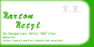 marton metzl business card